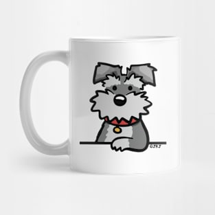 Floppy Eared Schnauzer Cartoon Grey Dog Mug